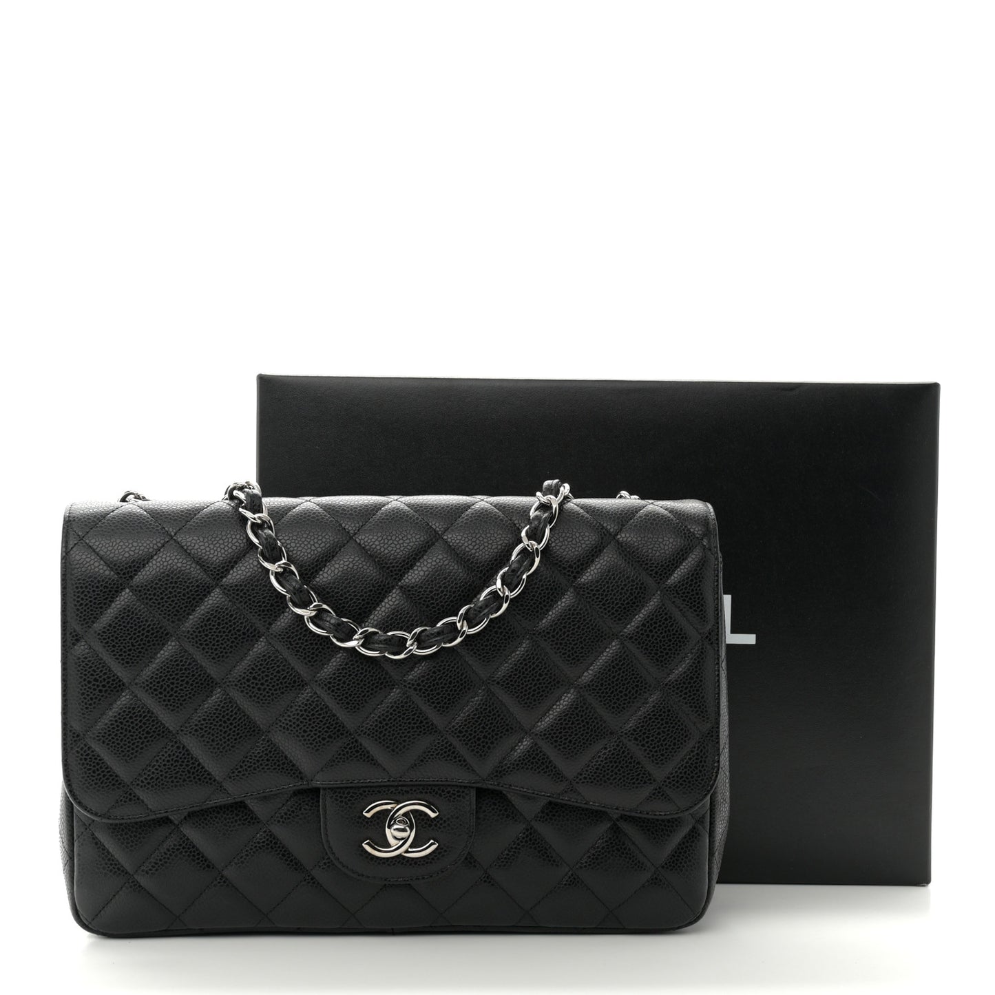 Caviar Quilted Jumbo Single Flap Black