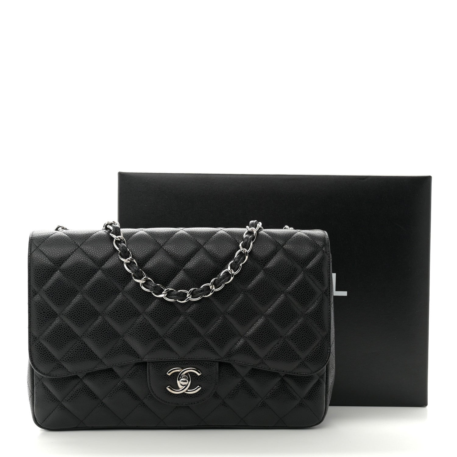 Chanel Caviar Quilted Jumbo Single Flap Black 11 of 11