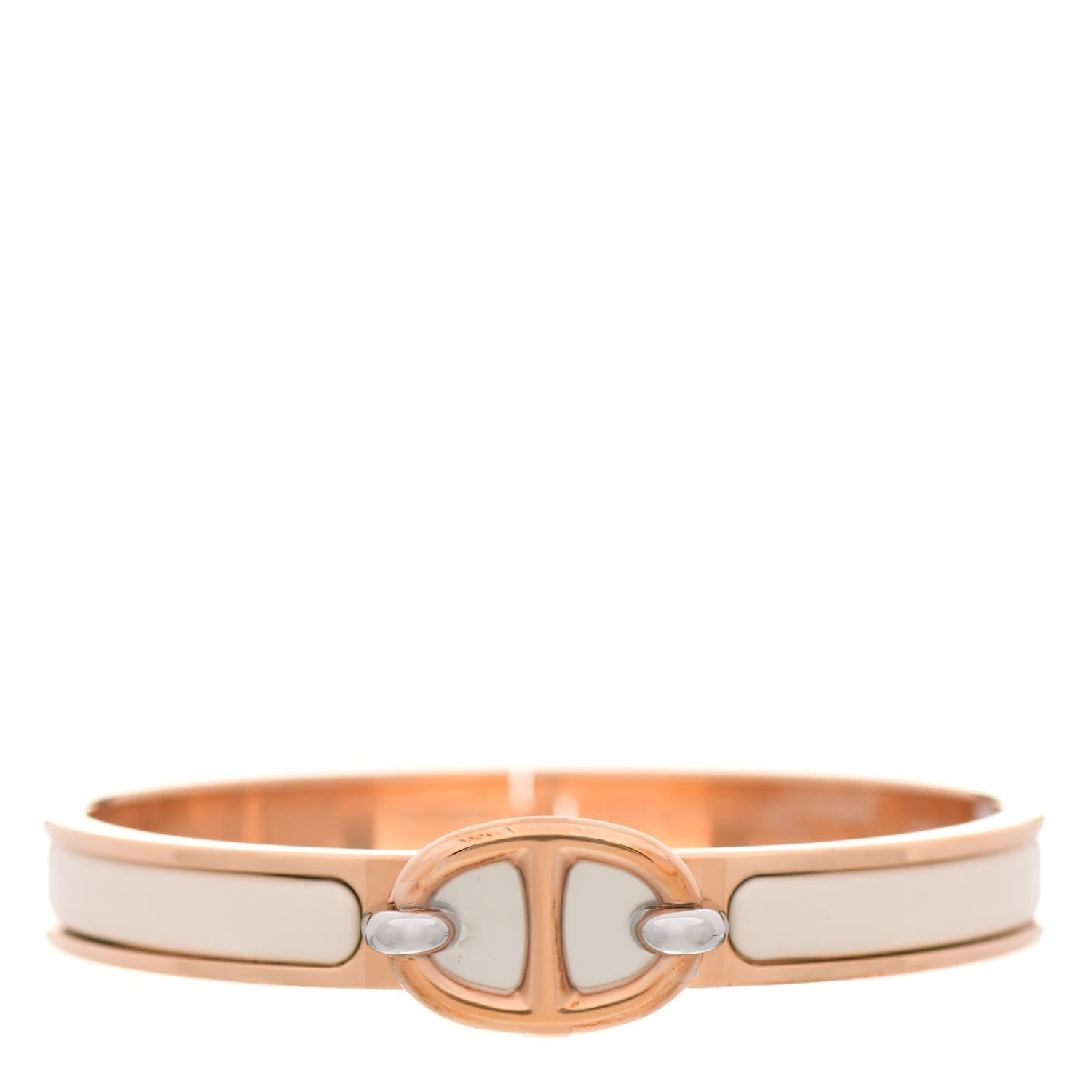 Hermes Enamel Mini Clic Chaine d'Ancre Bracelet GM Creme 1 of 5