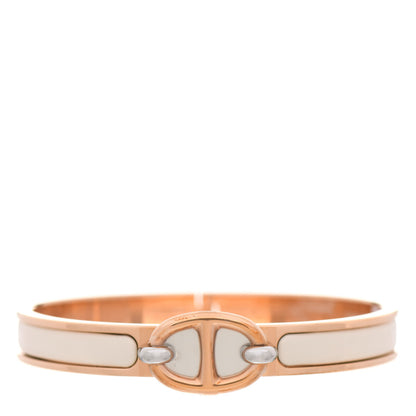 Hermes Enamel Mini Clic Chaine d'Ancre Bracelet GM Creme 1 of 5