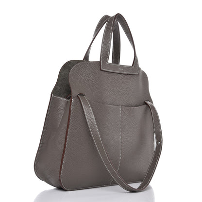 Hermes Taurillon Clemence Halzan 31 GM Etain 4 of 7