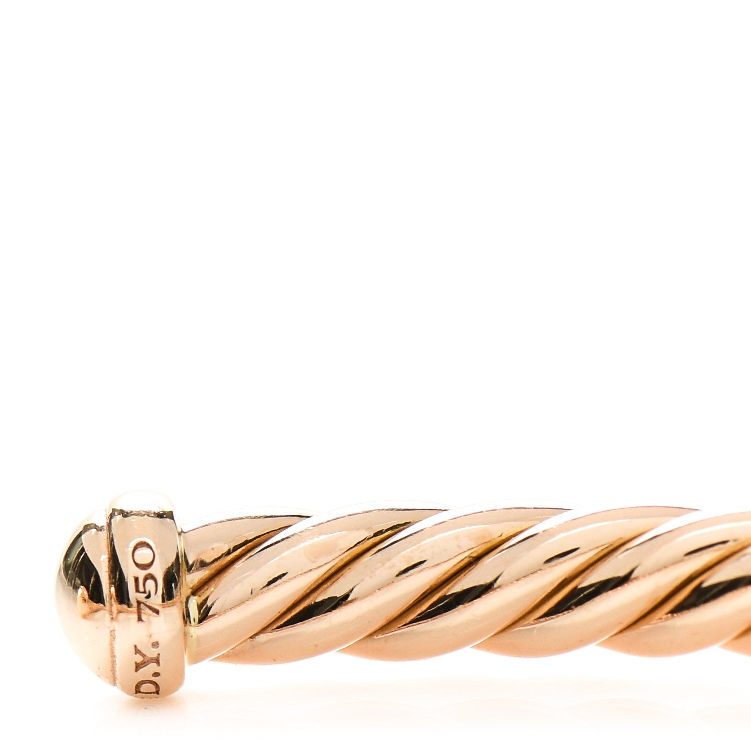 David Yurman 18K Rose Gold 4mm Cablespira Bracelet 3 of 4