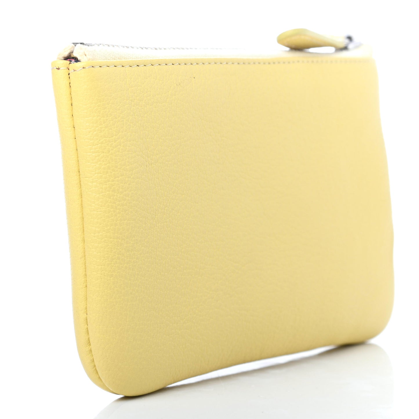 Goatskin Small CC Clover Cosmetic Case Yellow
