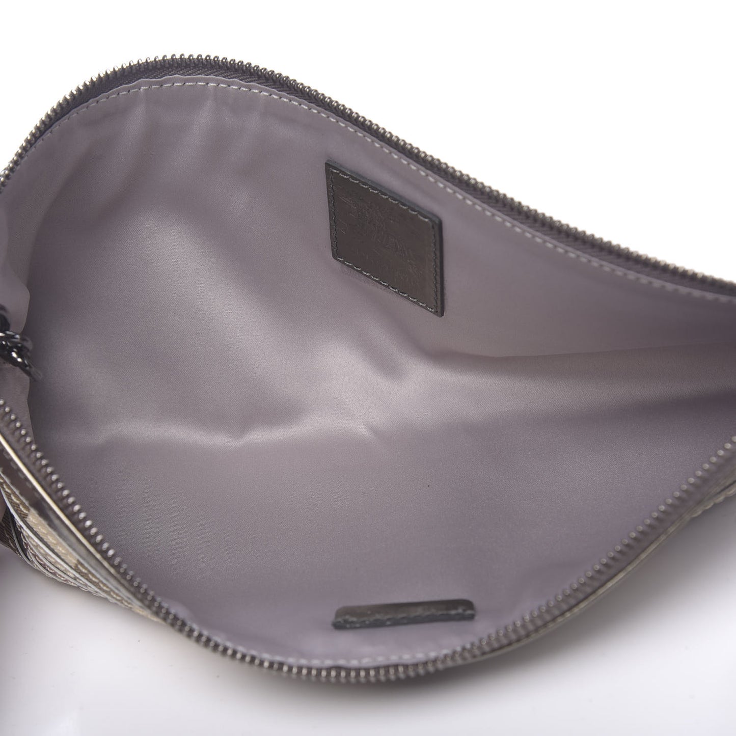 Metallic Patent Calfskin House Check Sliced Ashcombe Clutch