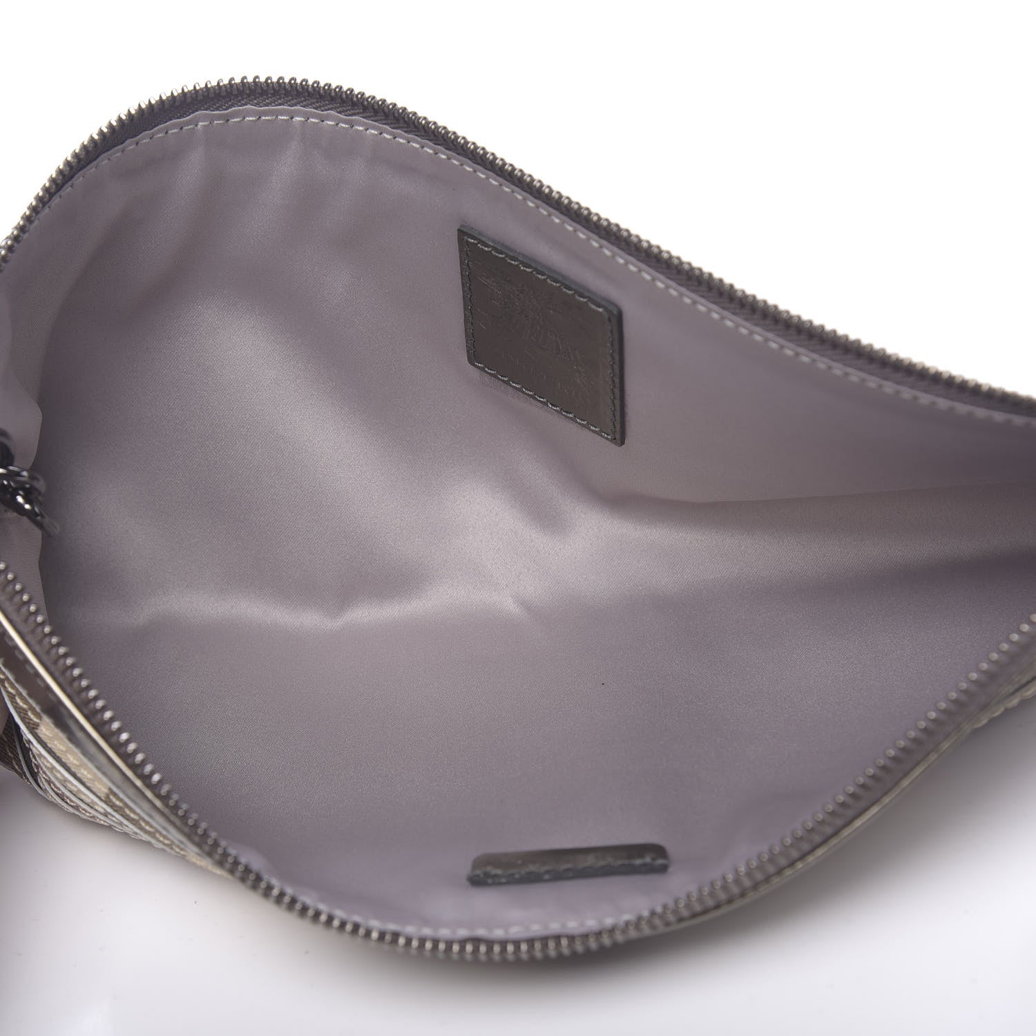 Burberry Metallic Patent Calfskin House Check Sliced Ashcombe Clutch 5 of 14