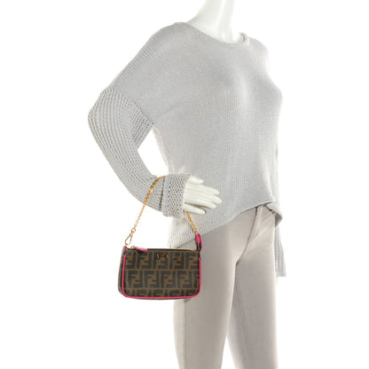 Fendi Zucca Spalmati Vitello Elite Pochette Tobacco Ciclamino 2 of 9