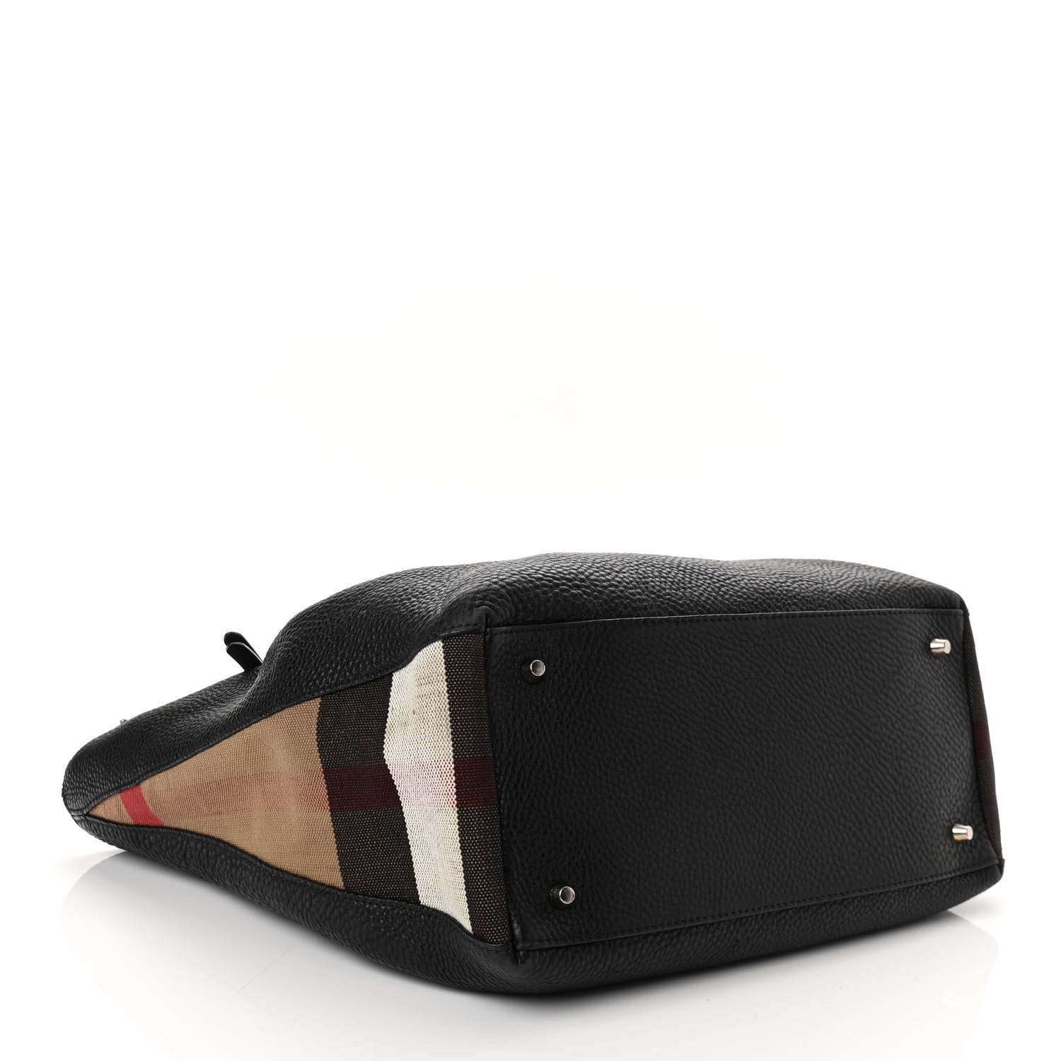 Burberry Grainy Calfskin House Check Medium Maidstone Black 4 of 12