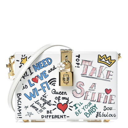 Dolce & Gabbana Resin "All I Need is Love and Wifi" Box Bag White 1 of 8