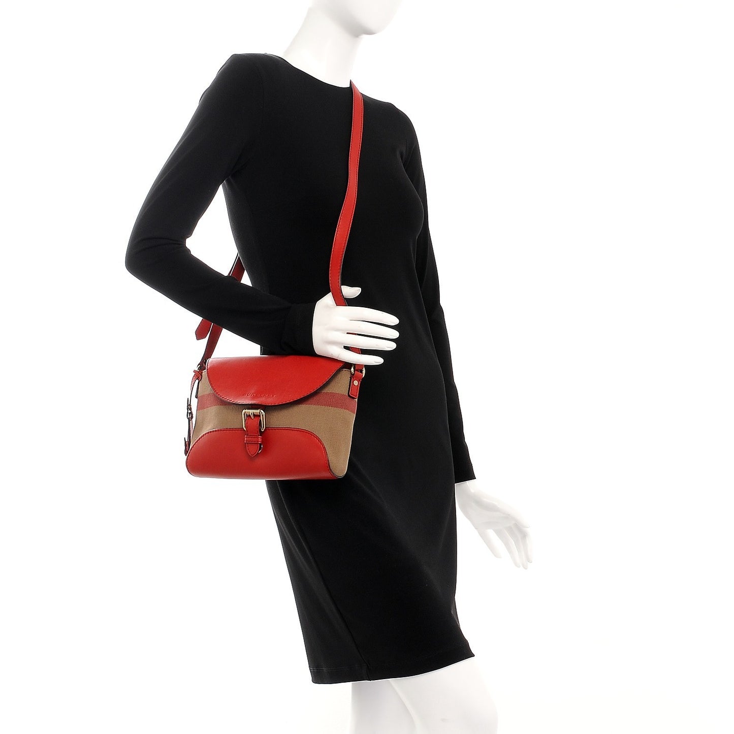 Canvas House Check Small Henham Crossbody Cadmium Red