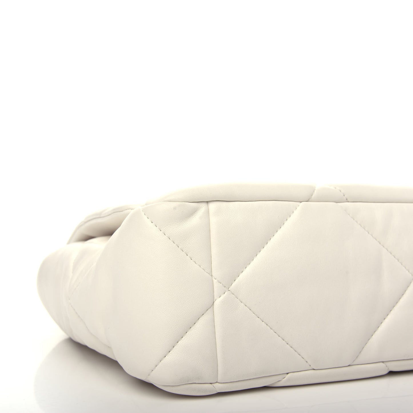 Lambskin Quilted Large Chanel 19 Flap White