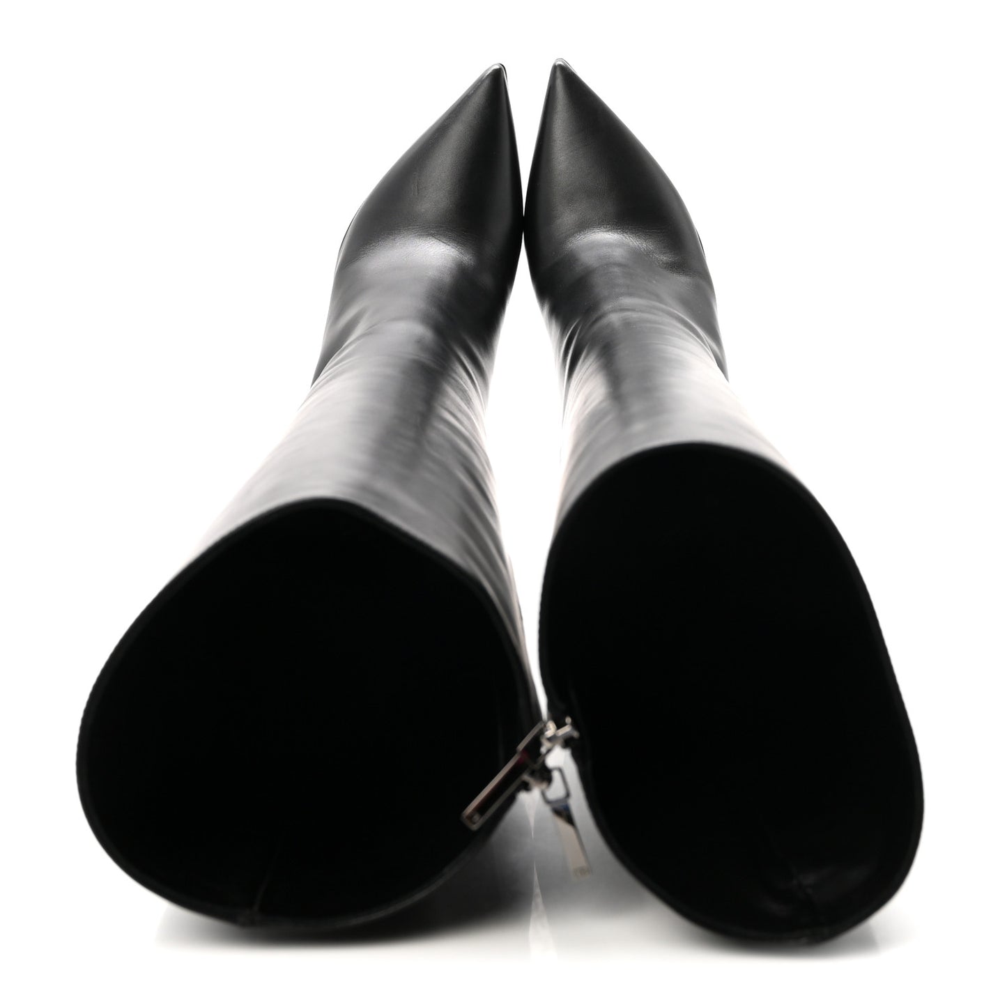 Calfskin Cherie Pointy Toe Tall Boots 37 Black
