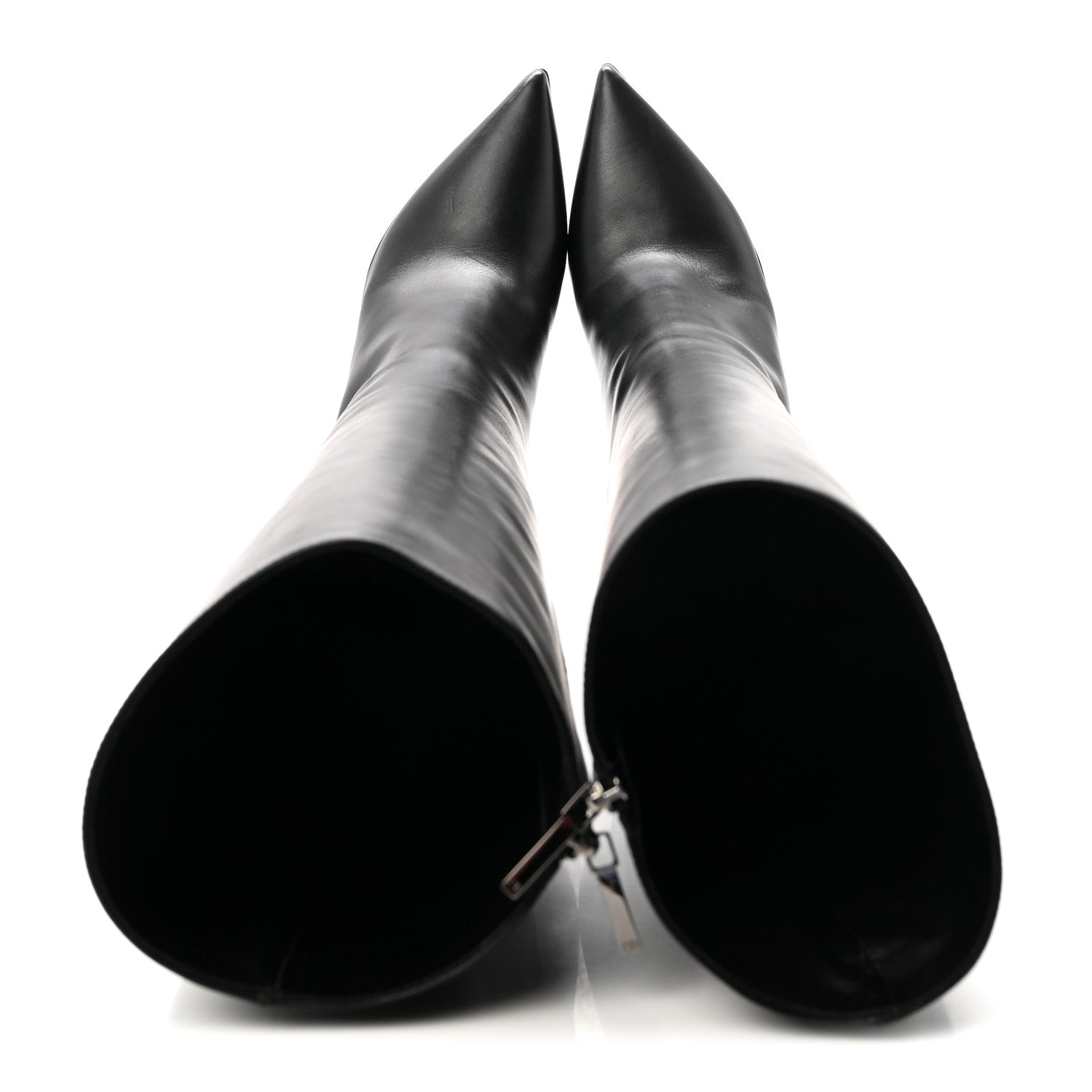 Christian Dior Calfskin Cherie Pointy Toe Tall Boots 37 Black 2 of 9