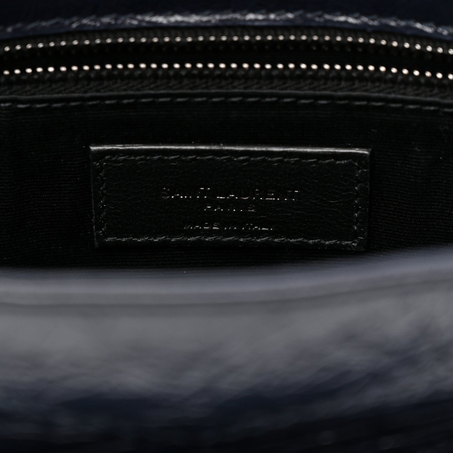 Crinkled Calfskin Matelasse Monogram Medium Niki Chain Satchel Deep Marine