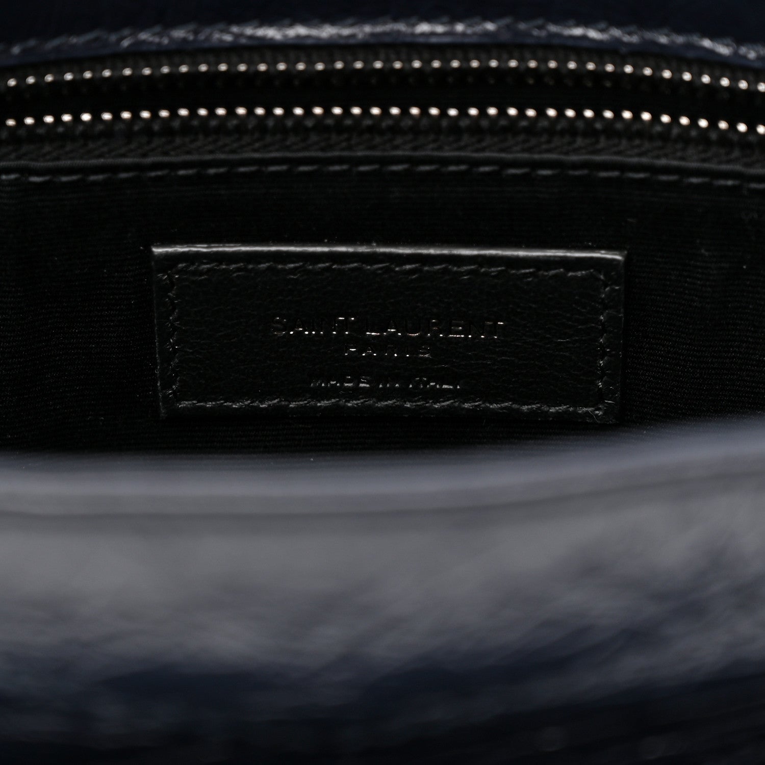 Saint Laurent Crinkled Calfskin Matelasse Monogram Medium Niki Chain Satchel Deep Marine 6 of 9