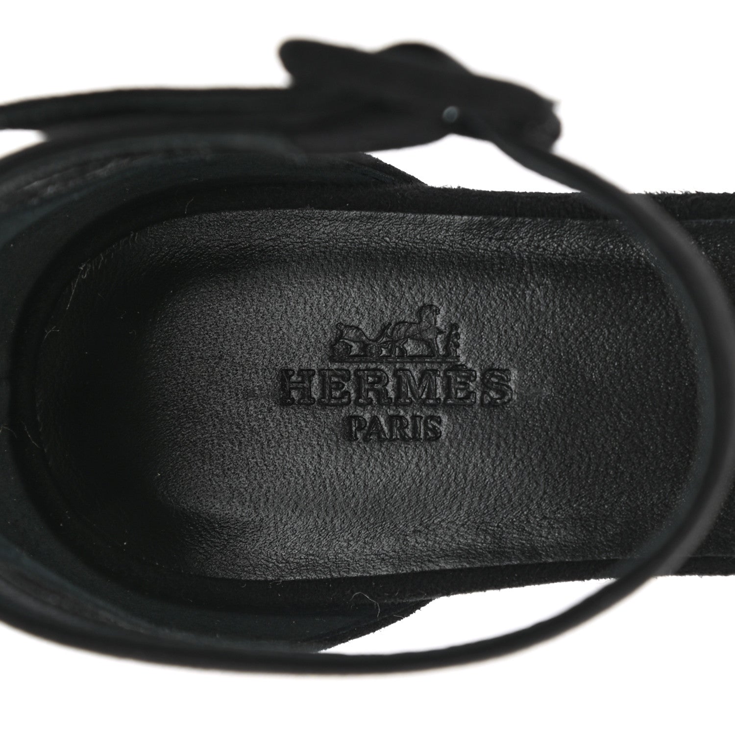 Hermes Suede Elda Espadrille Wedge Sandals 38 Black 7 of 9