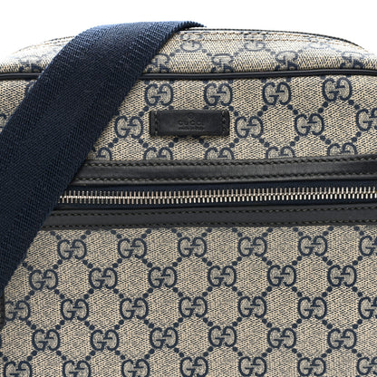 Gucci GG Plus Monogram Selleria Calfskin Medium Messenger Bag Beige Blue 7 of 9
