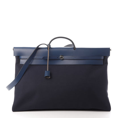 Hermes Toile Vache Hunter Herbag 50 Bleu Marine 2 of 11