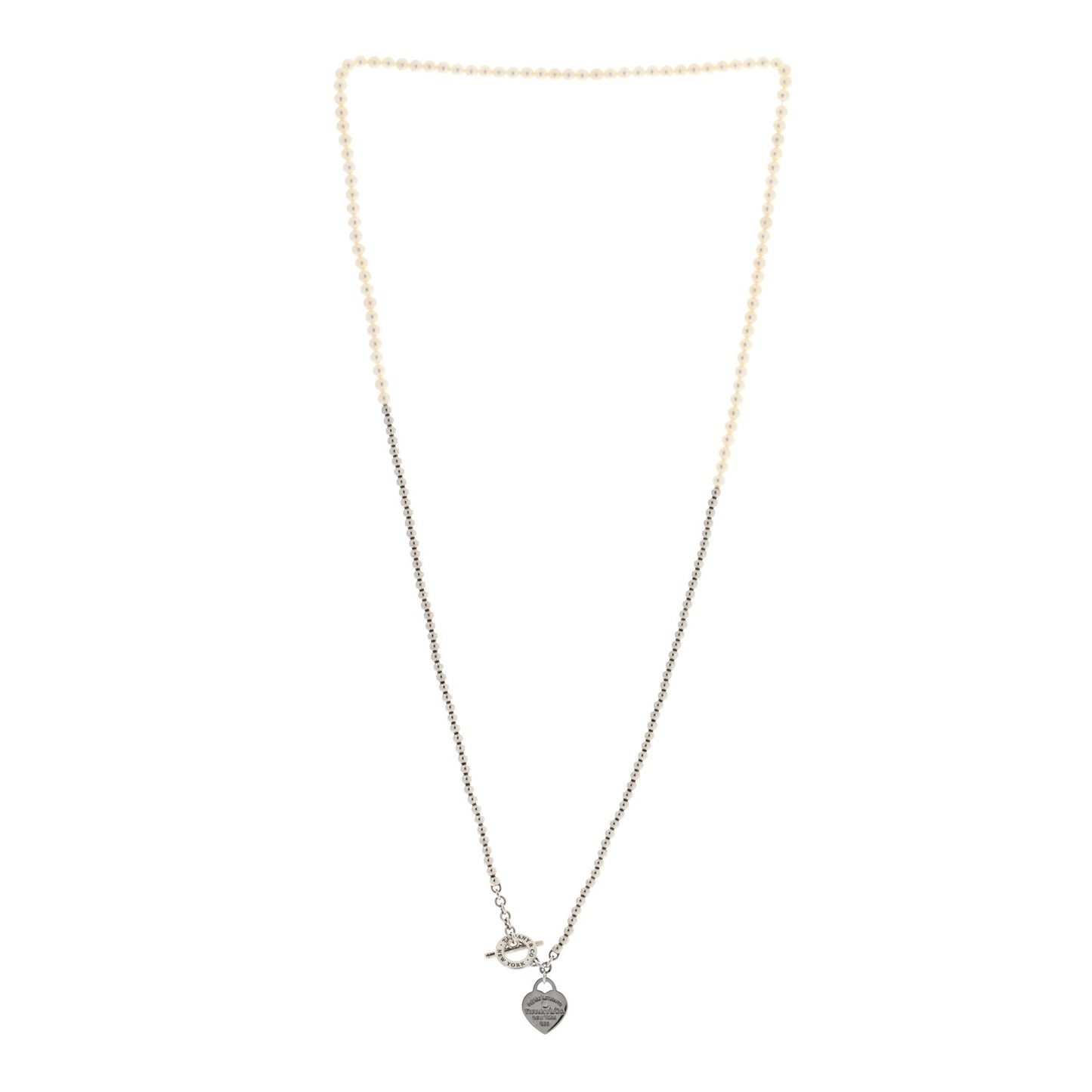 Sterling Silver Diamond Cultured Pearl Return to Tiffany Wrap Necklace
