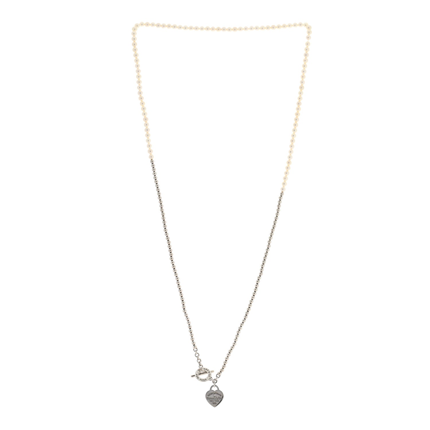 Tiffany Sterling Silver Diamond Cultured Pearl Return to Tiffany Wrap Necklace 3 of 4