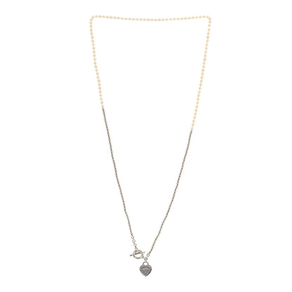 Tiffany Sterling Silver Diamond Cultured Pearl Return to Tiffany Wrap Necklace 3 of 4