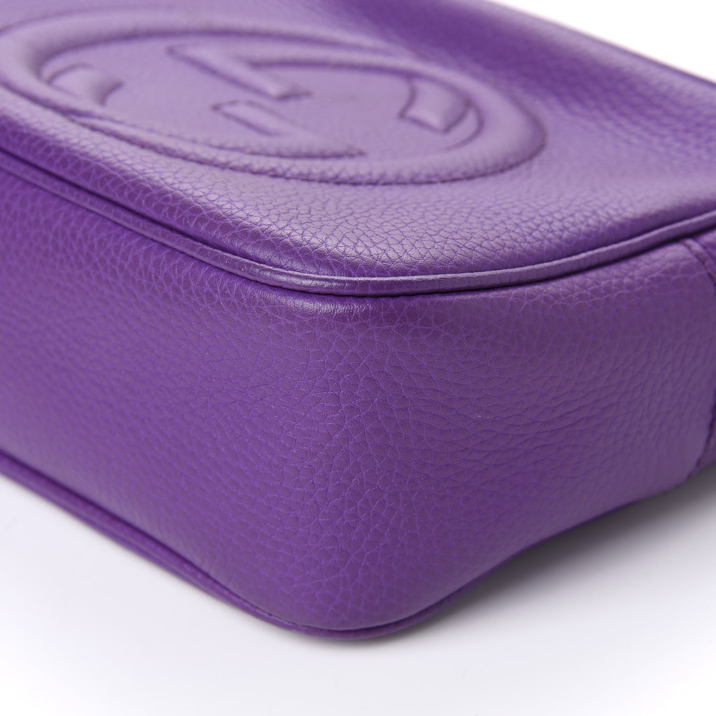 Pebbled Calfskin Small Soho Disco Bag Shine Purple
