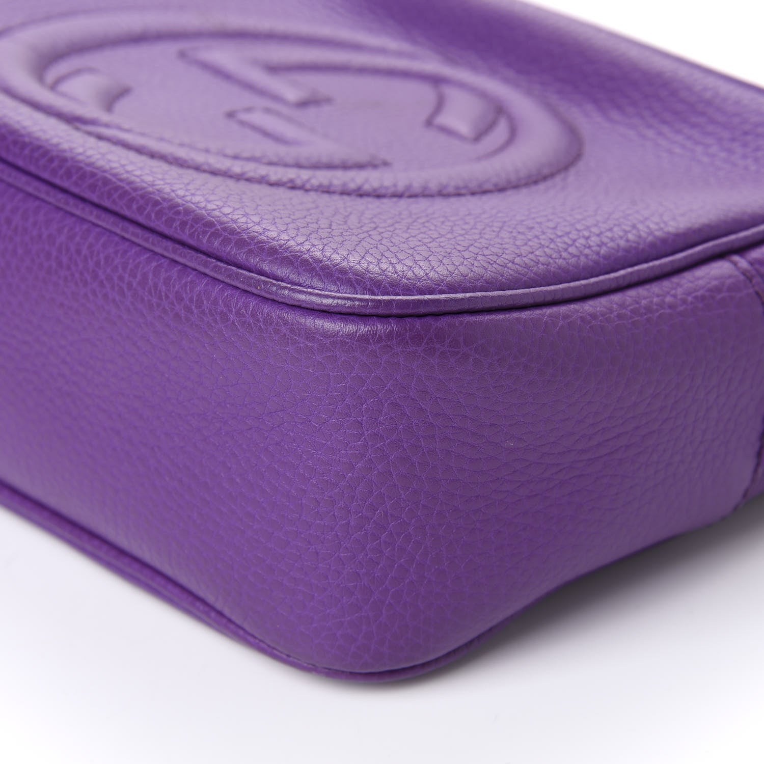 Gucci Pebbled Calfskin Small Soho Disco Bag Shine Purple 7 of 11