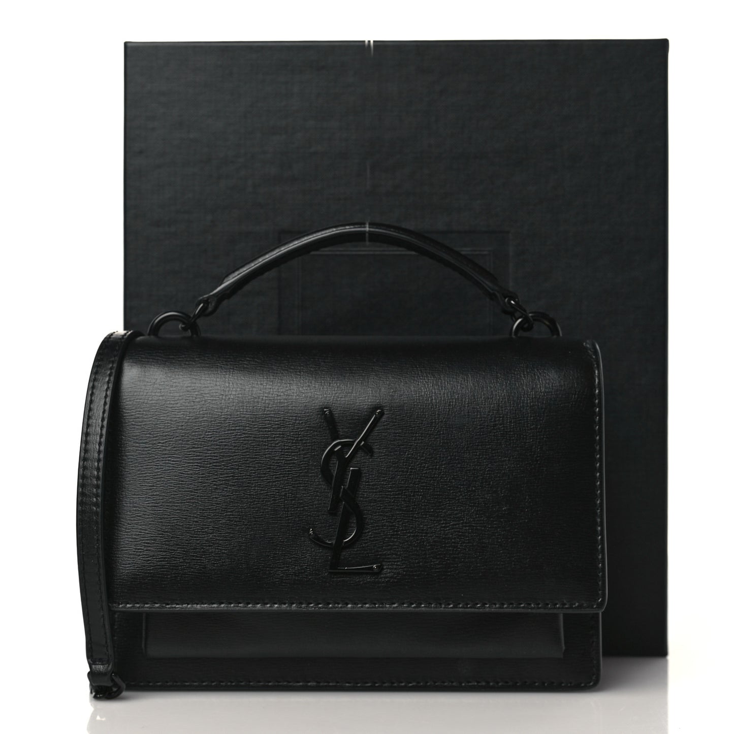 Calfskin Monogram Sunset Chain Wallet Black