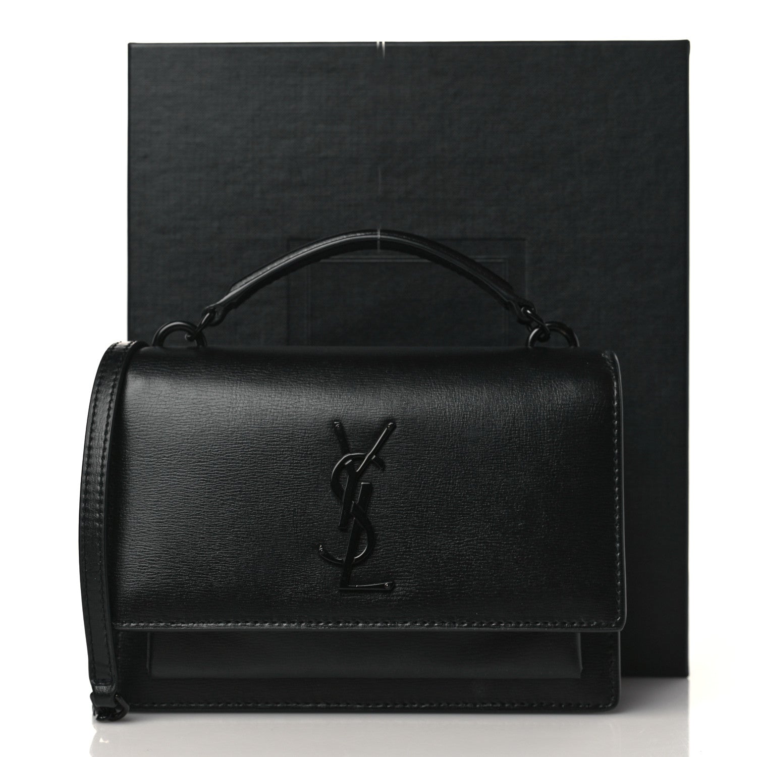 Saint Laurent Calfskin Monogram Sunset Chain Wallet Black 9 of 9