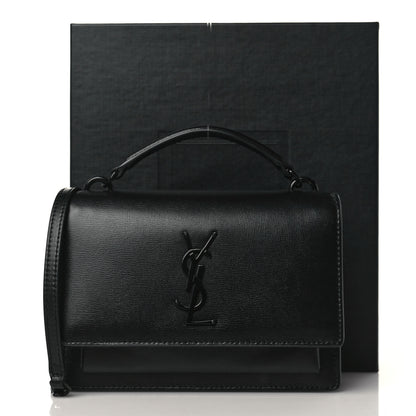 Saint Laurent Calfskin Monogram Sunset Chain Wallet Black 9 of 9