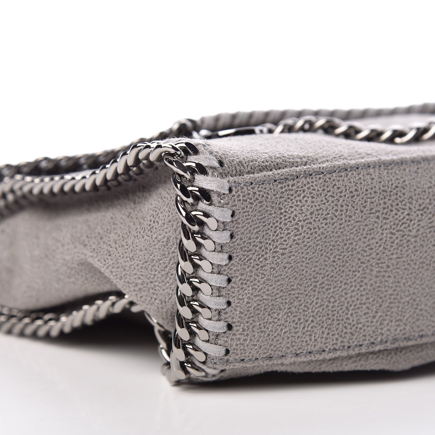 Shaggy Deer Mini Falabella Fold Over Tote Light Grey