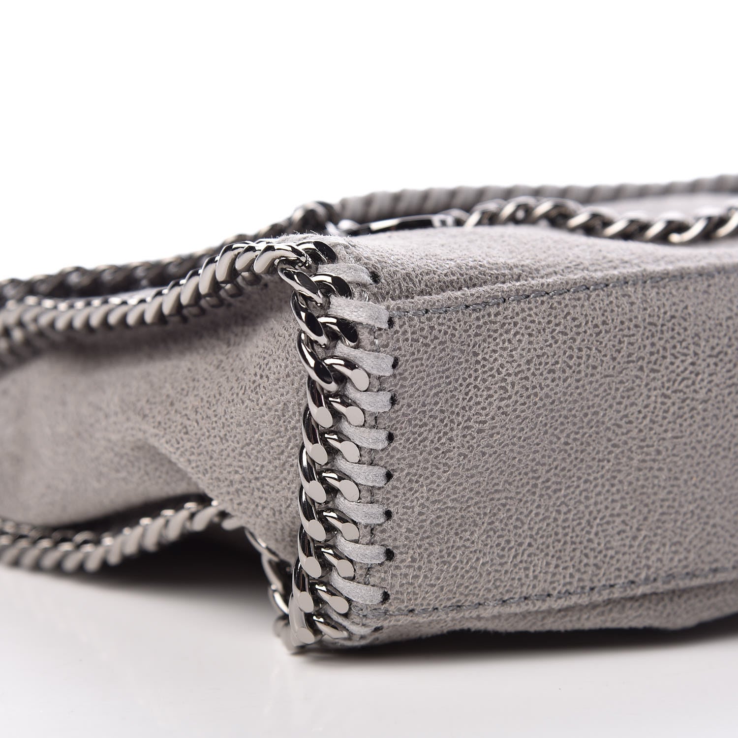 Stella McCartney Shaggy Deer Mini Falabella Fold Over Tote Light Grey 8 of 11
