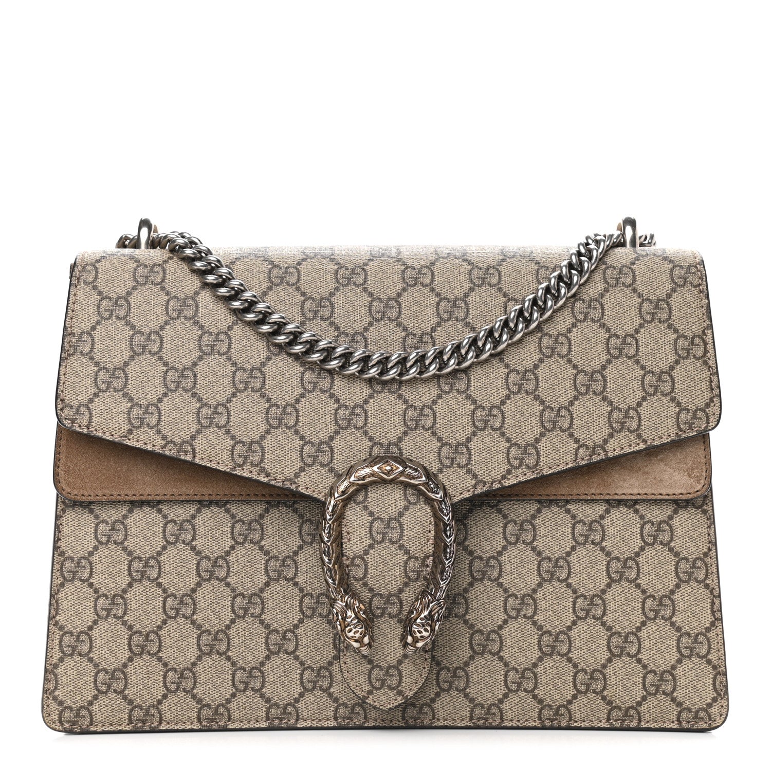 Gucci GG Supreme Monogram Medium Dionysus Shoulder Bag Taupe 1 of 10