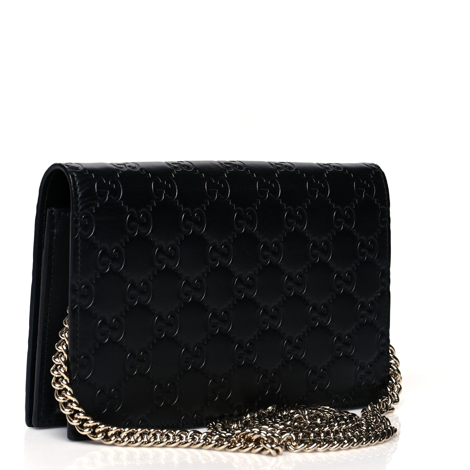 Gucci Guccissima Signature Bowy Chain Wallet Black 3 of 9