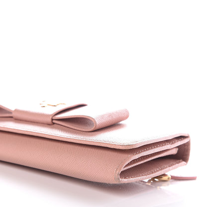 Prada Saffiano Bow Continental Wallet Orchidea 8 of 10