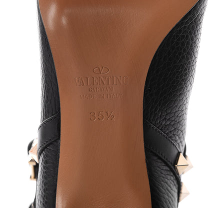 Valentino Garavani Grained Calfskin Rockstud Double Buckle 65mm Ankle Boots 35.5 Black 7 of 11