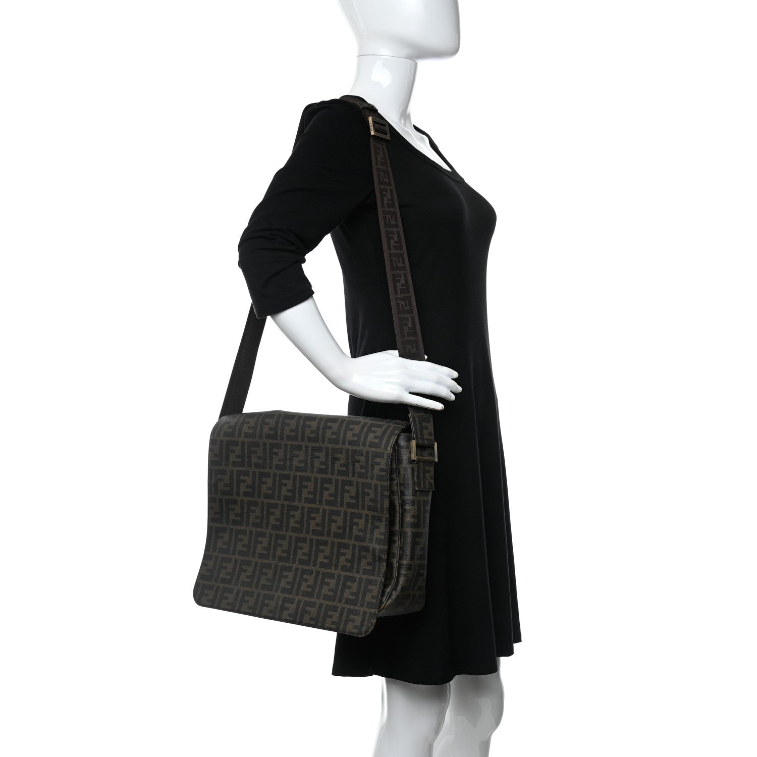 Fendi Zucca Spalmati Messenger Bag Tobacco 3 of 9