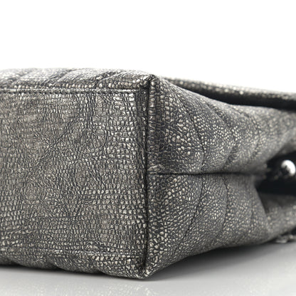 Saint Laurent Metallic Grain De Poudre Monogram Small Loulou Chain Satchel Gun Metal 10 of 10