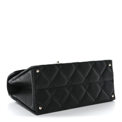 Chanel Caviar Quilted Medium Retro Twist Top Handle Flap Black 4 of 14