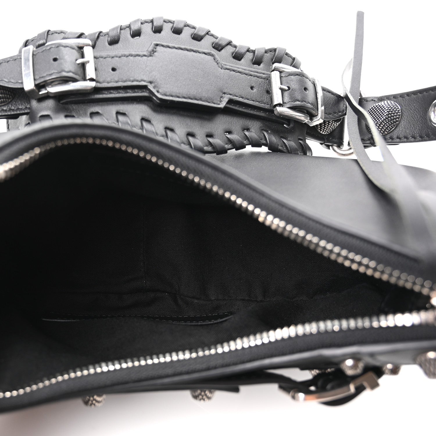 Balenciaga Smooth Calfskin Buckles Le Cagole Shoulder Bag XS Black 6 of 11