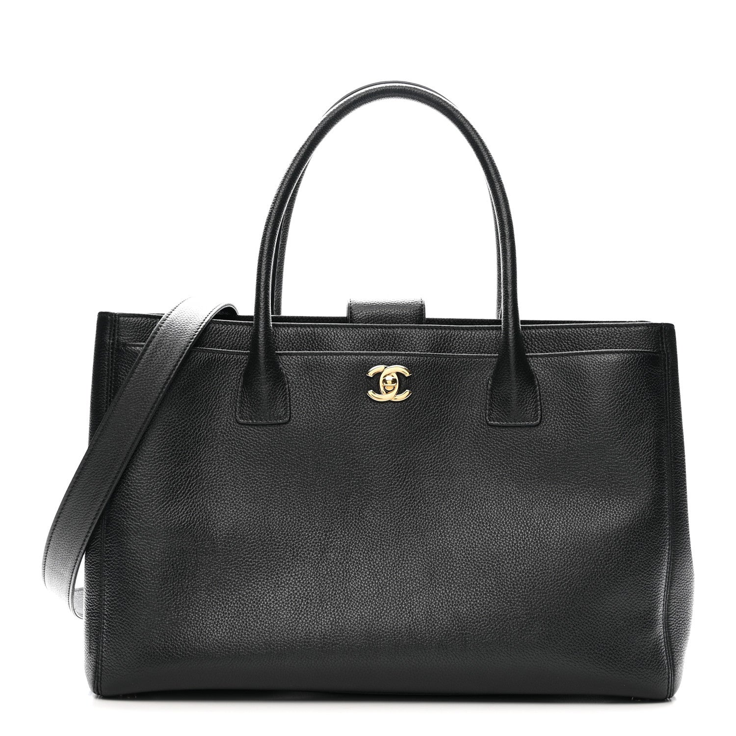 Chanel Calfskin Cerf Executive Shopper Tote Black 1 of 12
