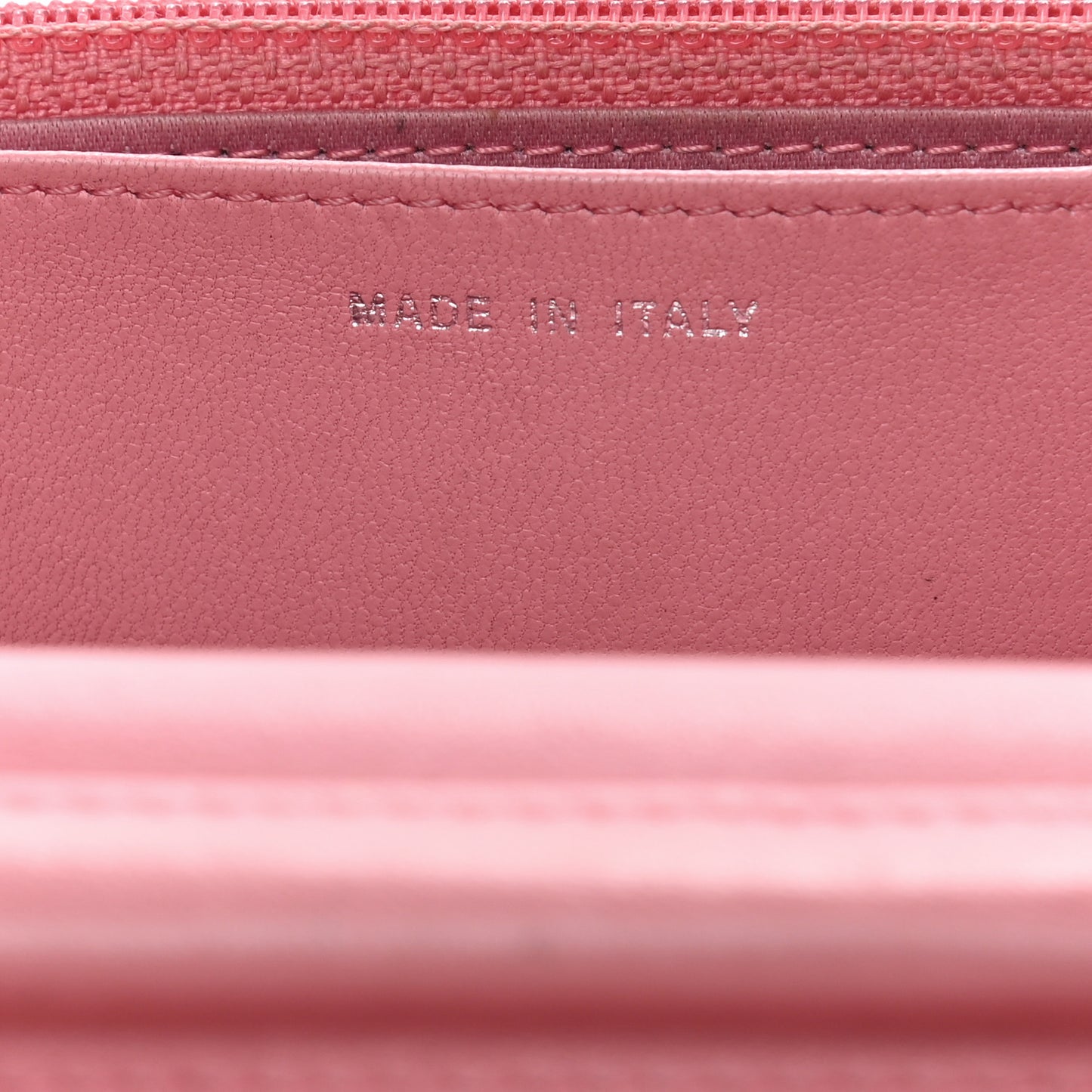 Lambskin Camellia Embossed Wallet On Chain WOC Pink