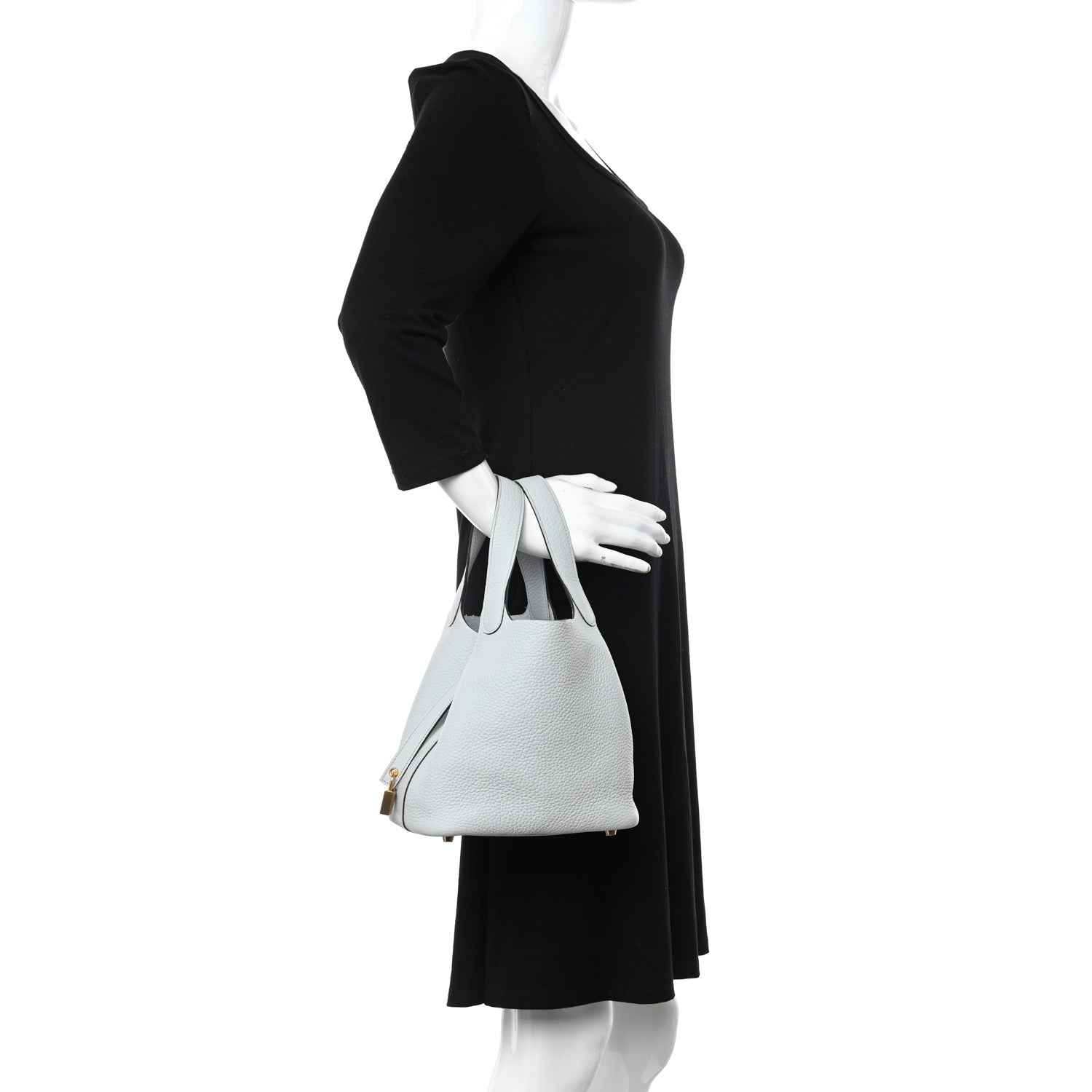 Hermes Taurillon Clemence Picotin Lock 18 PM Bleu Pale 3 of 11