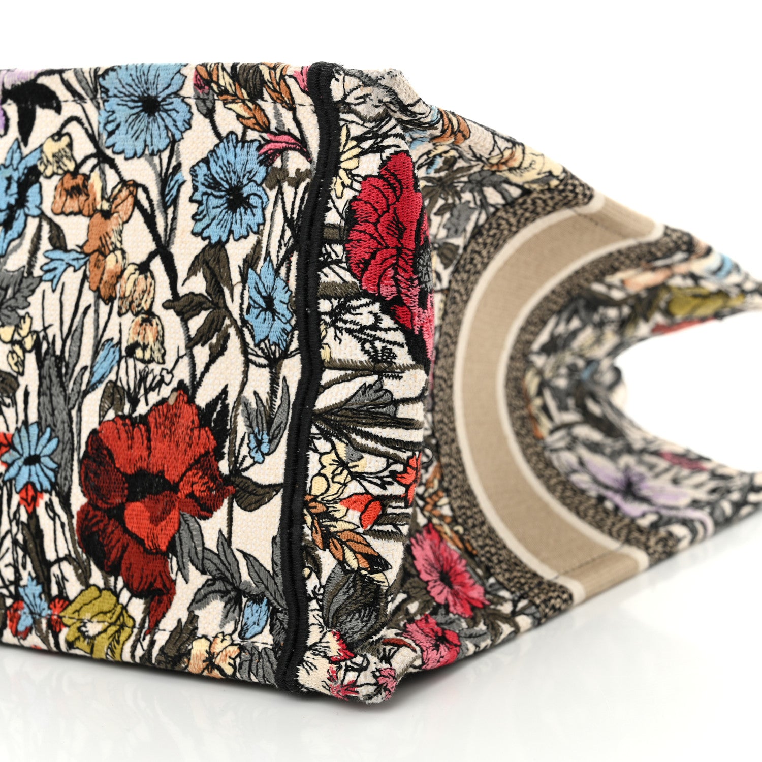 Christian Dior Canvas Embroidered Medium Mille Fleurs Book Tote Multicolor 10 of 15