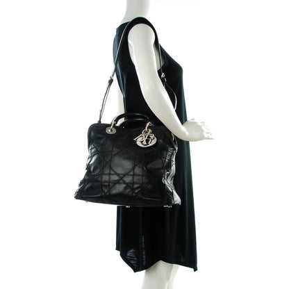 Christian Dior Lambskin Cannage Medium Granville Tote Black 2 of 7