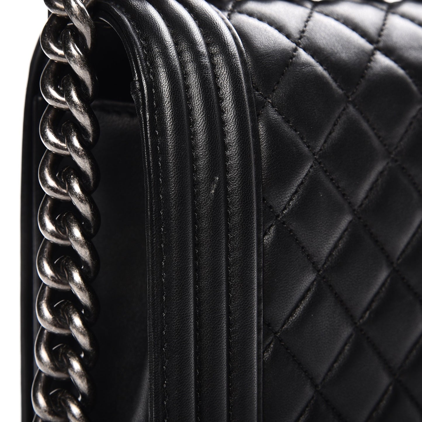 Lambskin Quilted New Medium Boy Flap Black
