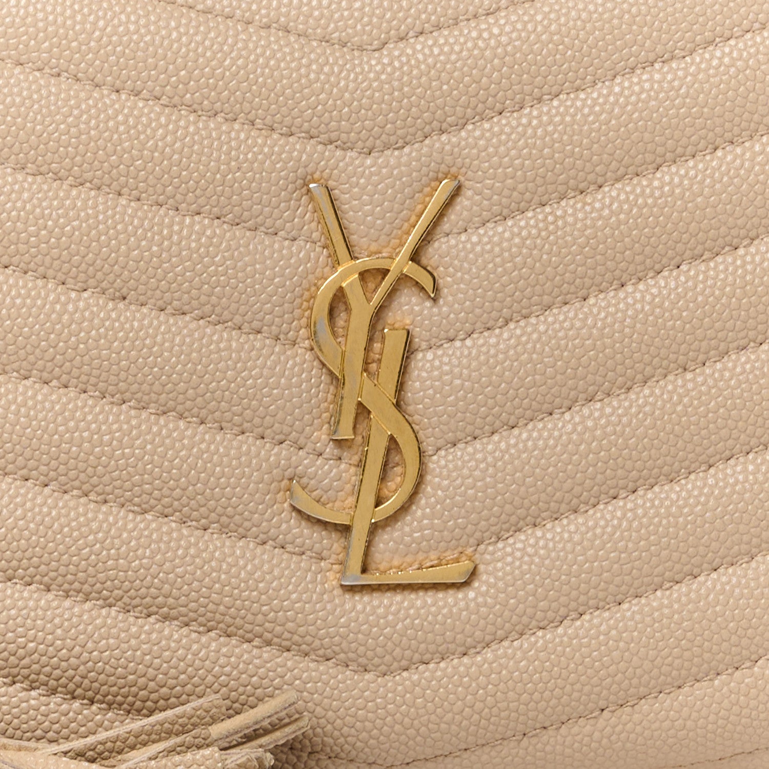 Saint Laurent Grain De Poudre Matelasse Monogram Mini Lou Camera Bag Dark Beige 8 of 11