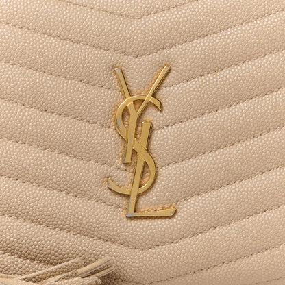 Saint Laurent Grain De Poudre Matelasse Monogram Mini Lou Camera Bag Dark Beige 8 of 11