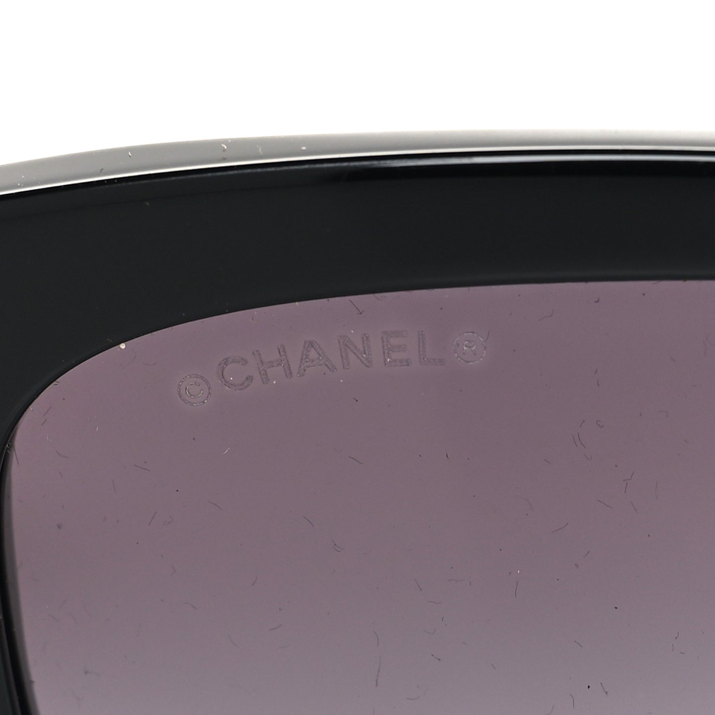 Acetate Calfskin Polarized Square Sunglasses 5476-Q-A Black White