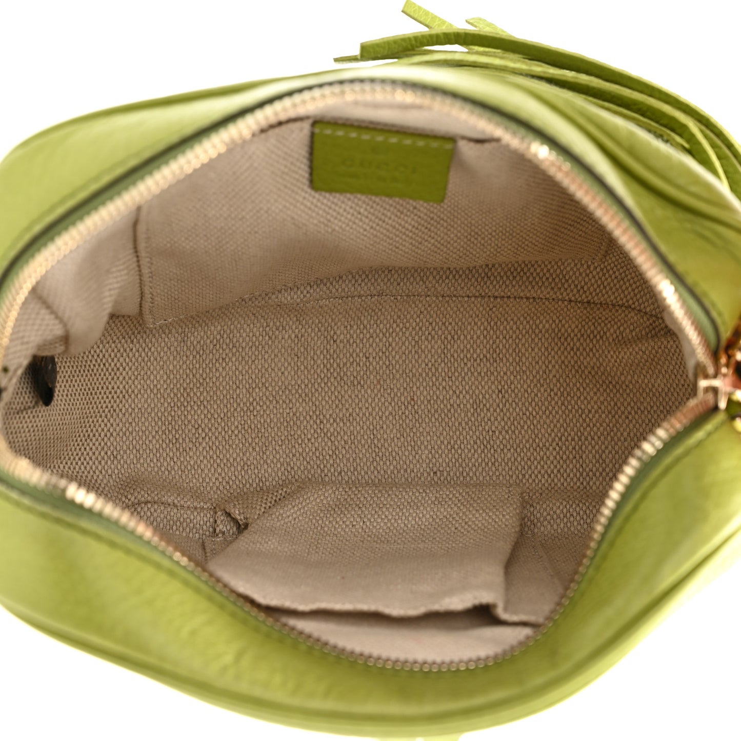 Pebbled Calfskin Small Soho Disco Bag Green