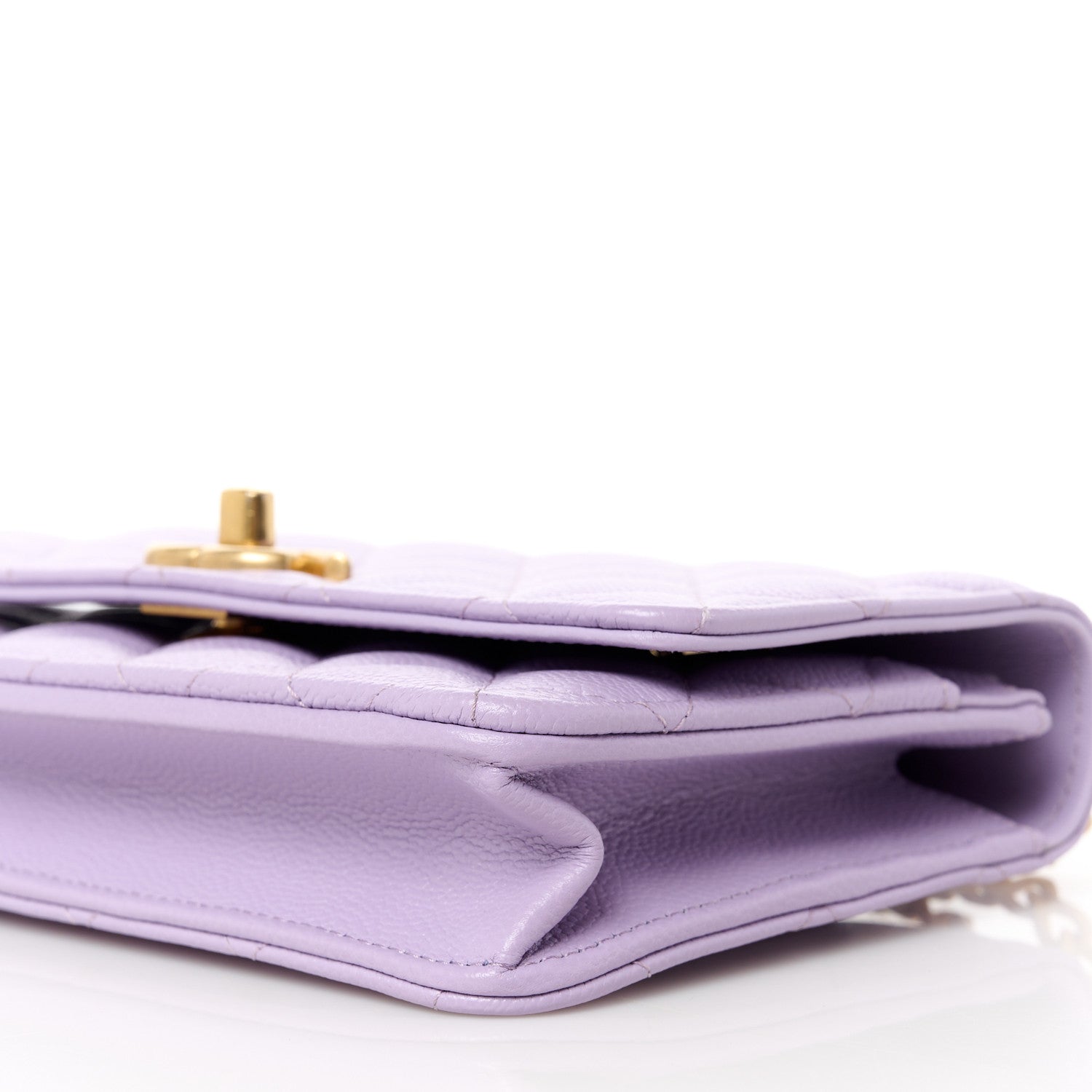 Chanel Caviar Quilted Sweetheart Wallet On Chain WOC Light Purple 11 of 11